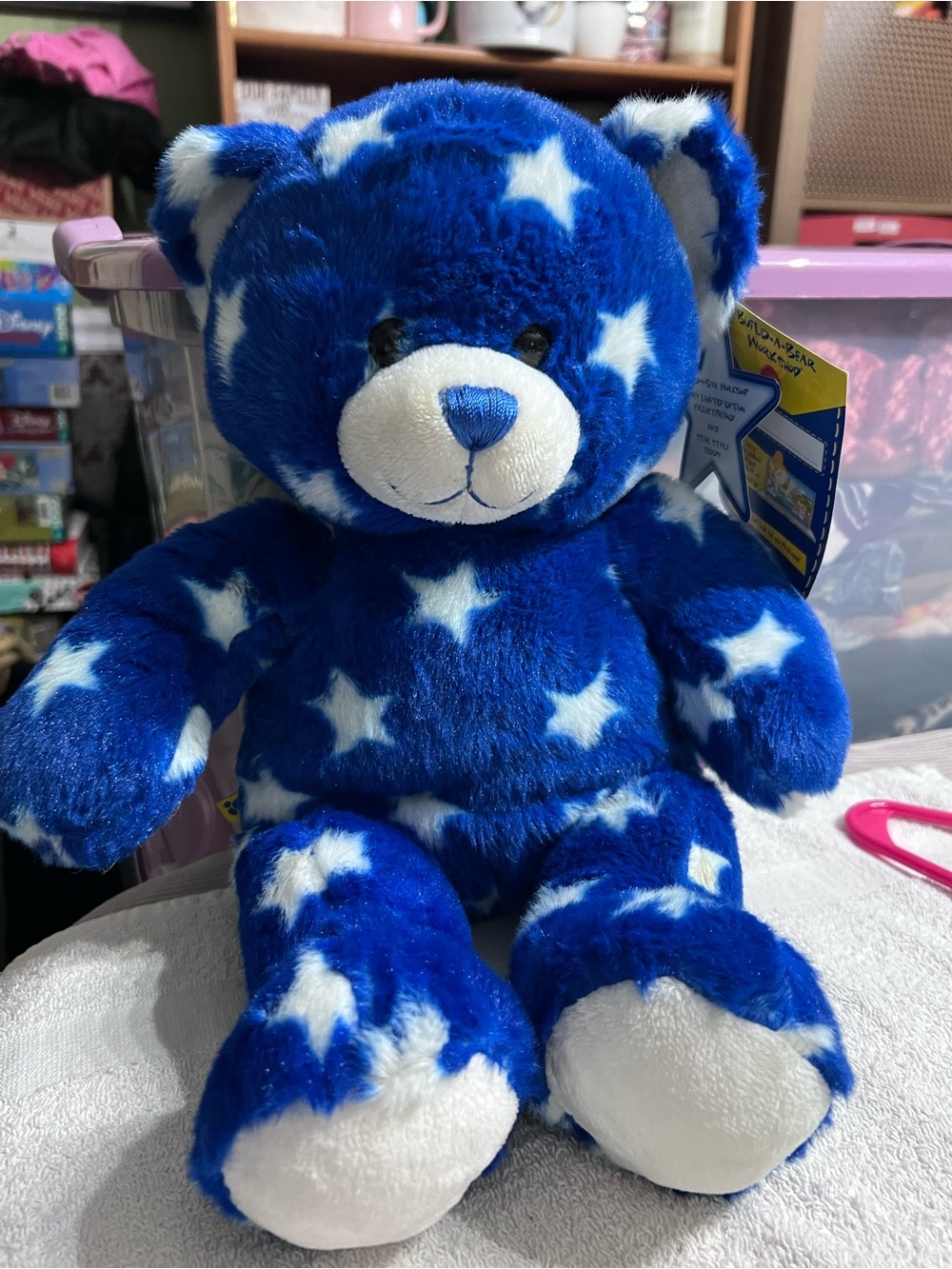 Build-A-Bear Star Style Teddy 2012 Blue White Stars Beary Limited Edition Tags